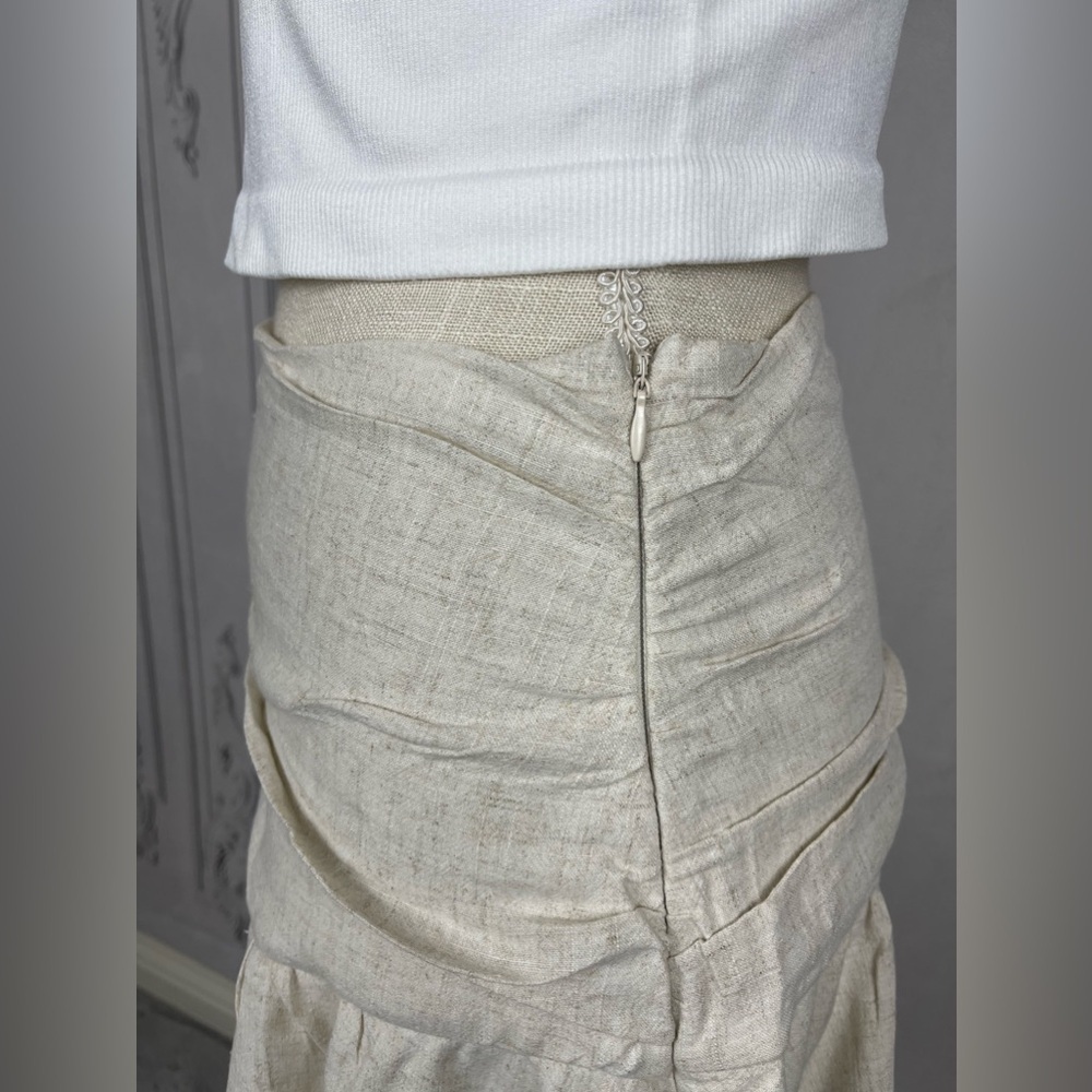 St. Croix Classy Linen Blend Ruffle Hem Mini Skirt & Built-in Undershorts Skort - Picture 6 of 10